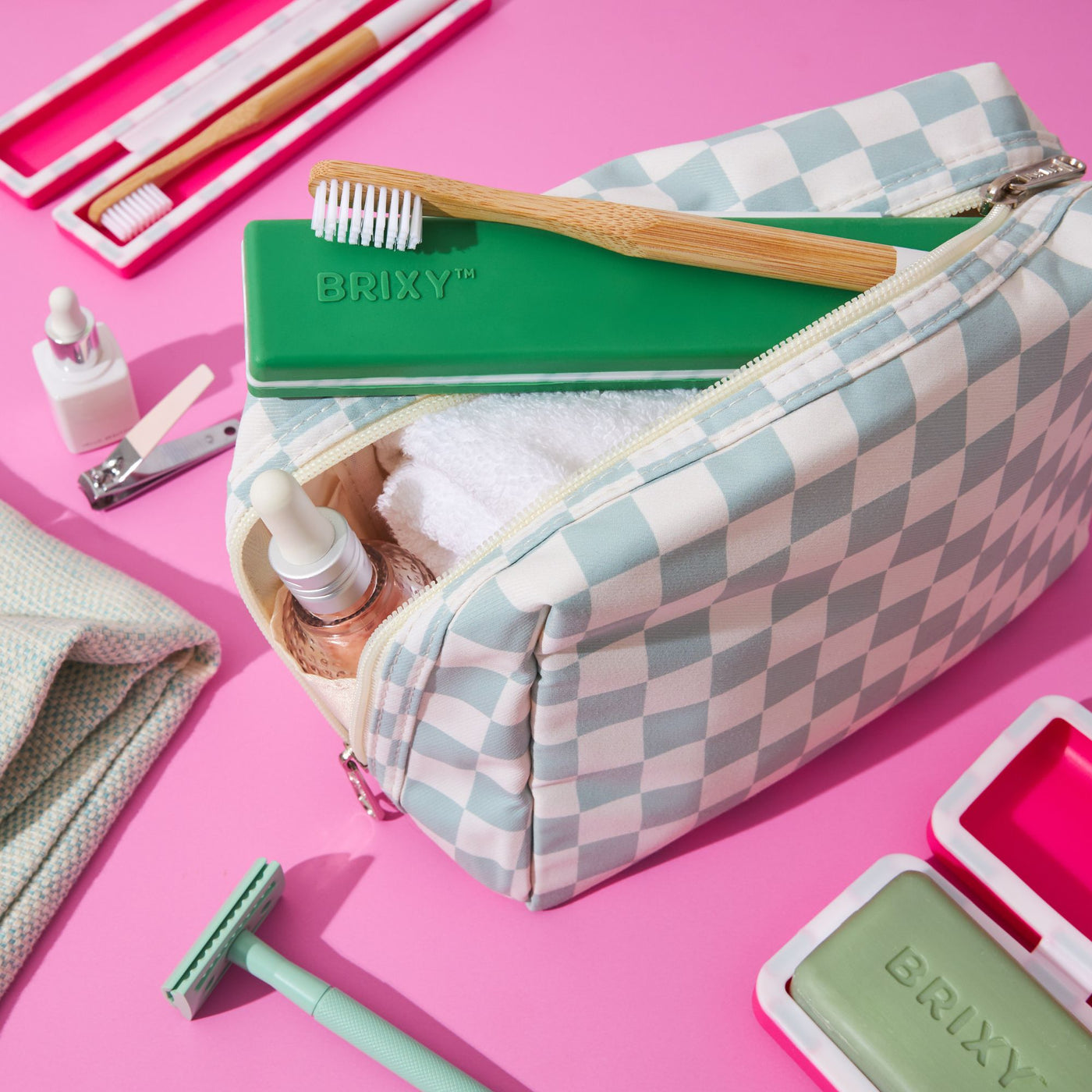 Toothbrush Travel Containers - Pink, Green