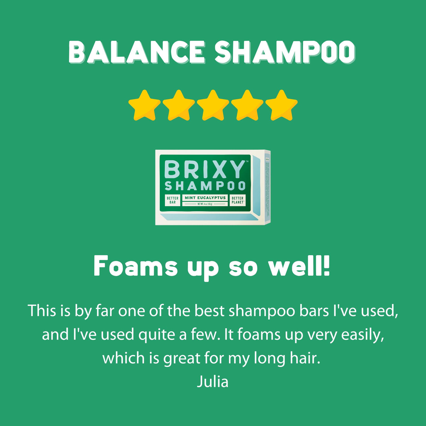 Shampoo Bar for Balance & Hydration - Mint Eucalyptus - BRIXY 