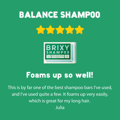 Shampoo Bar for Balance & Hydration - Mint Eucalyptus - BRIXY 