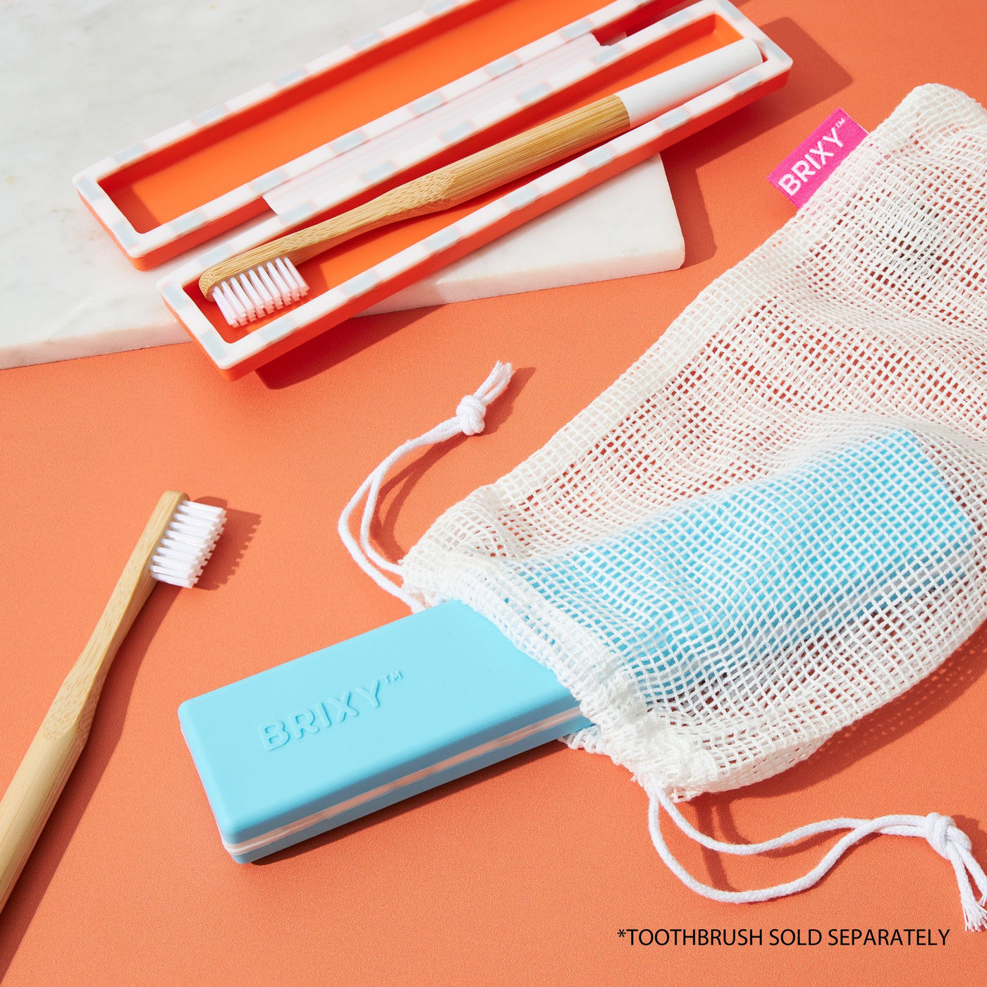 Toothbrush Travel Containers - Blue, Orange