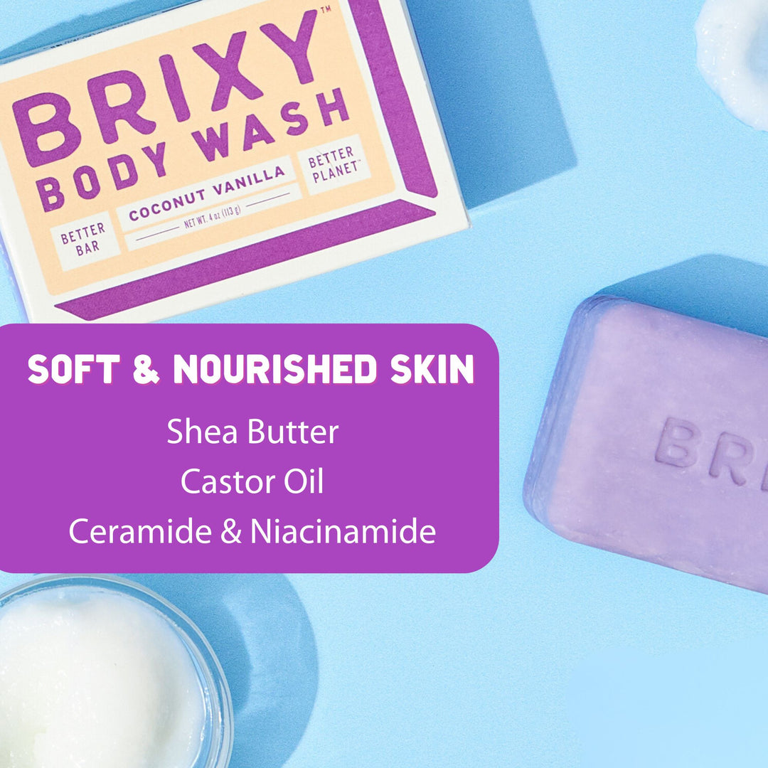 Moisturizing Body Wash Bar - Coconut Vanilla | BRIXY